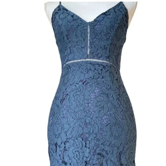 ASTR The Label Lattice Inset Lace spaghetti strap boho party event dress - Picture 11 of 16